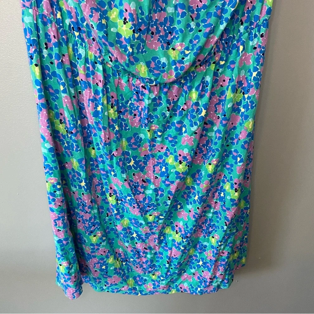 Lilly Pulitzer Strapless Floral Dress in Blue, Green, Pink - Picture 6 of 10
